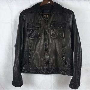 Banana Republic, Chocolate Brown, Size Small, 100% Leather Coat